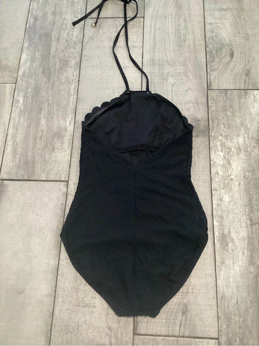kate spade Black Textured Halter One-Piece Swimsuit for Women Size Small